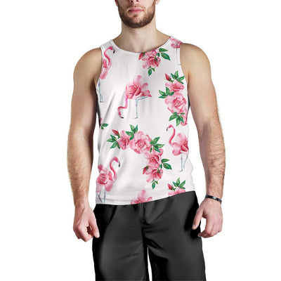 Flamingo Rose Pattern Men Tank Top