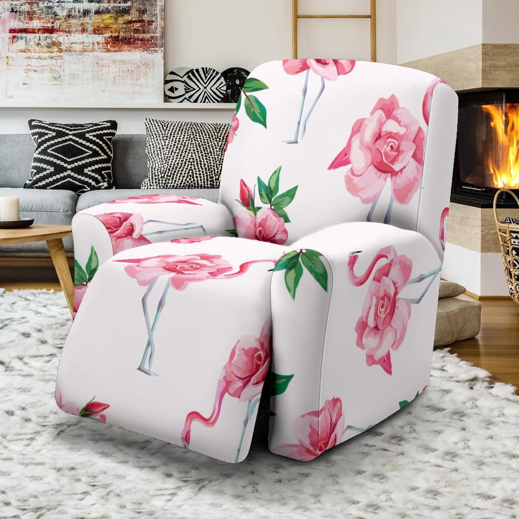 Flamingo Rose Pattern Recliner Slipcover-JORJUNE.COM