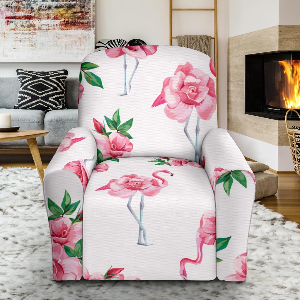 Flamingo Rose Pattern Recliner Slipcover-JORJUNE.COM