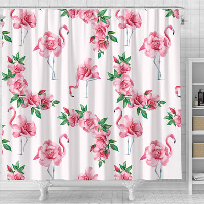 Flamingo Rose Pattern Shower Curtain