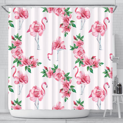 Flamingo Rose Pattern Shower Curtain