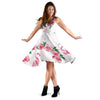 Flamingo Rose Pattern Sleeveless Mini Dress