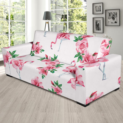 Flamingo Rose Pattern Sofa Slipcover-JORJUNE.COM