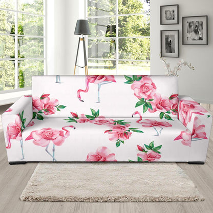 Flamingo Rose Pattern Sofa Slipcover-JORJUNE.COM