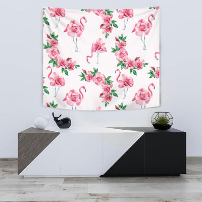 Flamingo Rose Pattern Tapestry