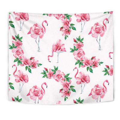 Flamingo Rose Pattern Tapestry