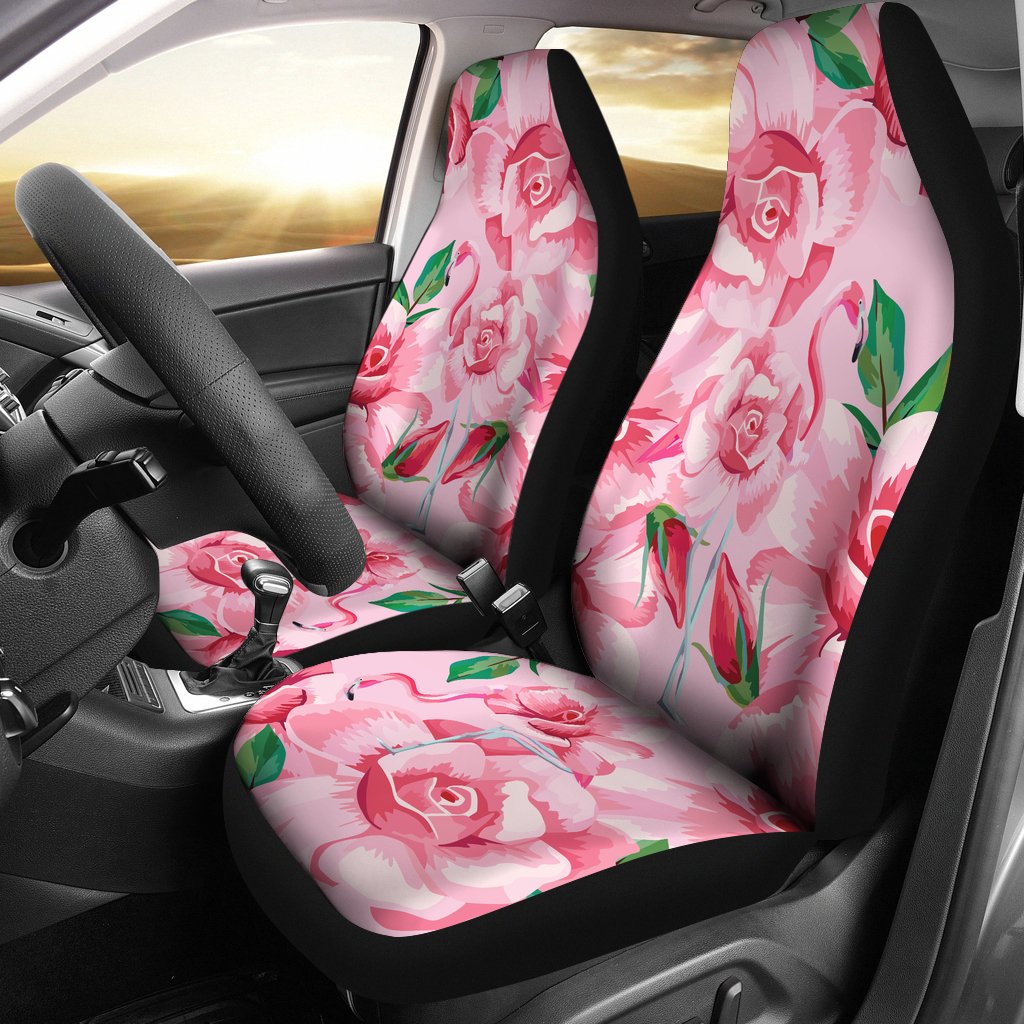 Flamingo Rose Pattern Universal Fit Car Seat Covers