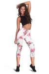 Flamingo Rose Pattern Women Capris