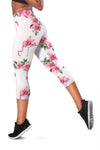 Flamingo Rose Pattern Women Capris