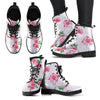 Flamingo Rose Pattern Women Leather Boots