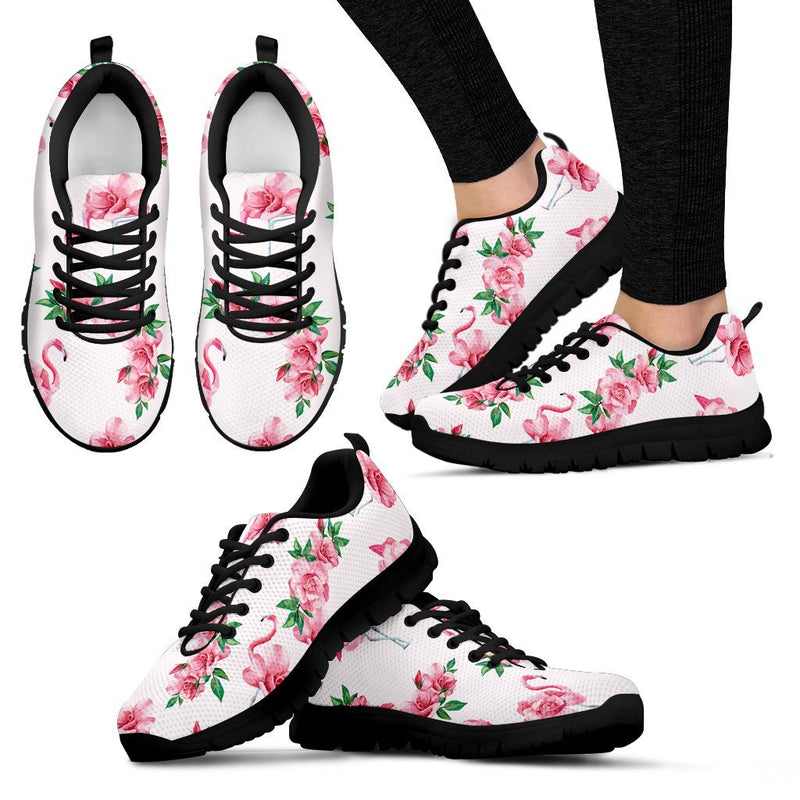 Flamingo Rose Pattern Women Sneakers