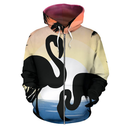 Flamingo Situate sense All Over Zip Up Hoodie