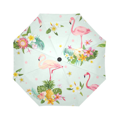 Flamingo Sweet Pattern Automatic Foldable Umbrella