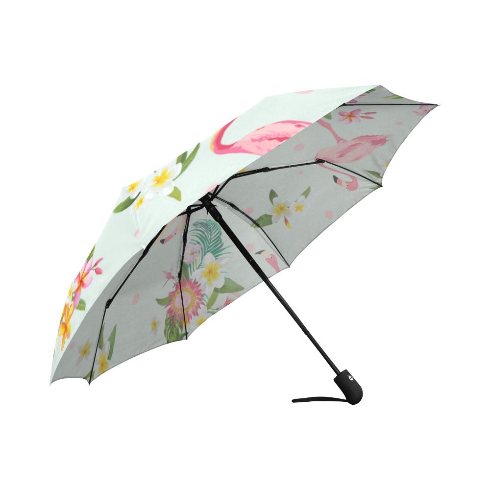 Flamingo Sweet Pattern Automatic Foldable Umbrella