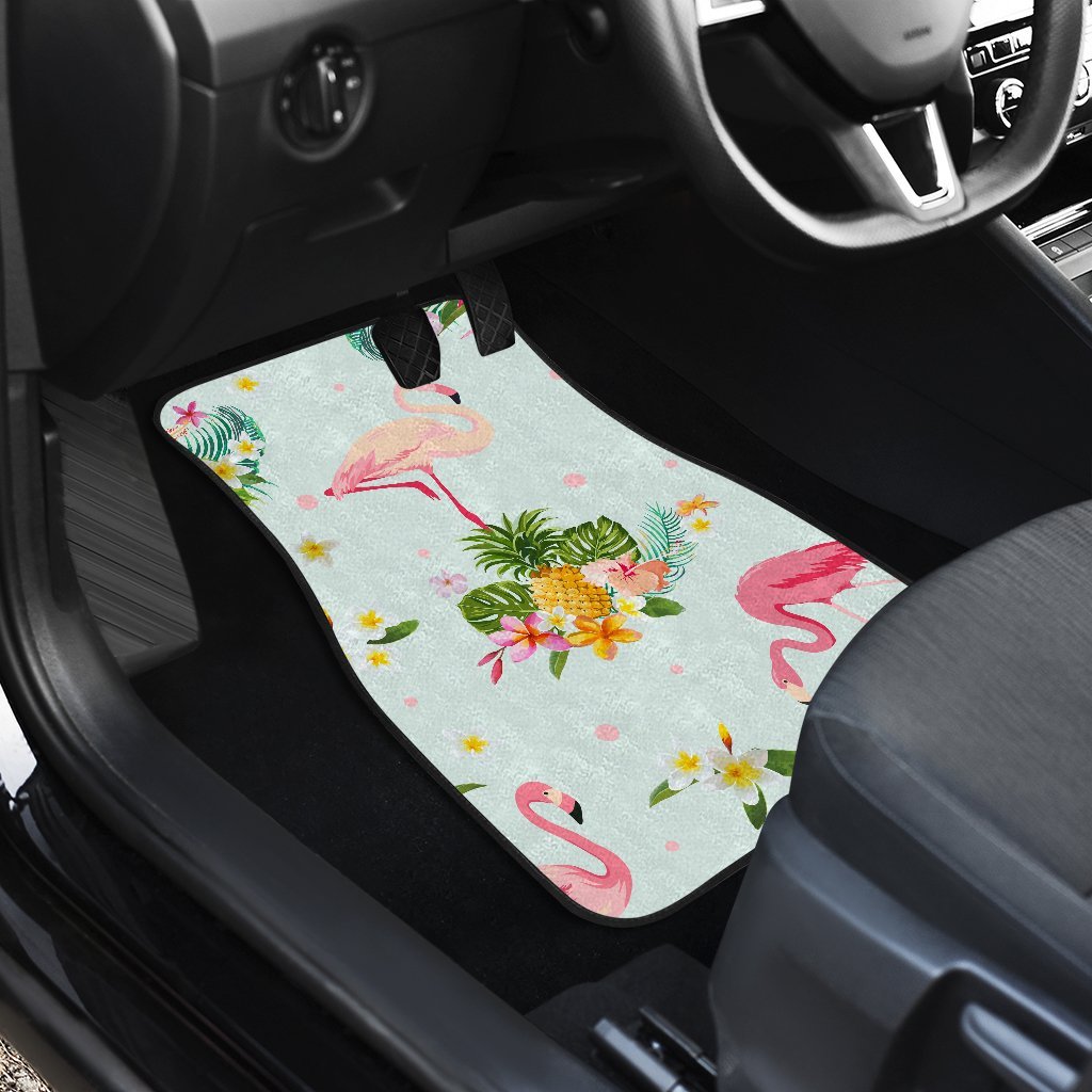 Flamingo Tropical Flower Pattern Car Floor Mats