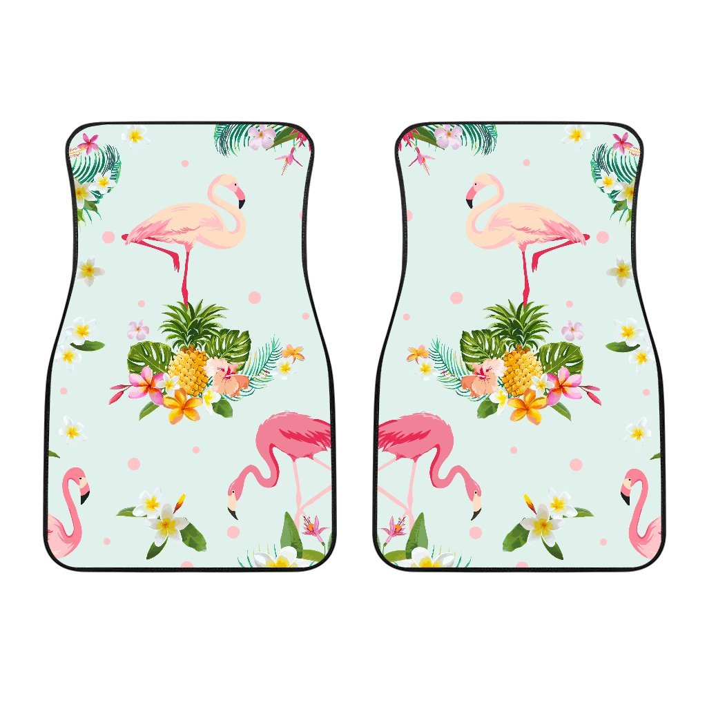 Flamingo Tropical Flower Pattern Car Floor Mats