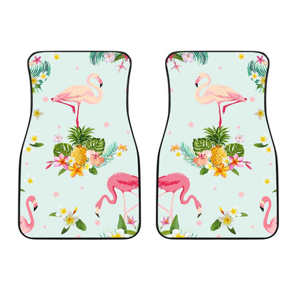 Flamingo Tropical Flower Pattern Car Floor Mats