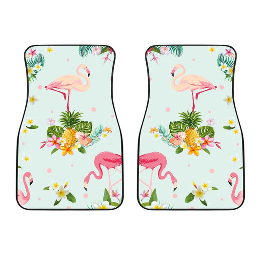 Flamingo Tropical Flower Pattern Car Floor Mats
