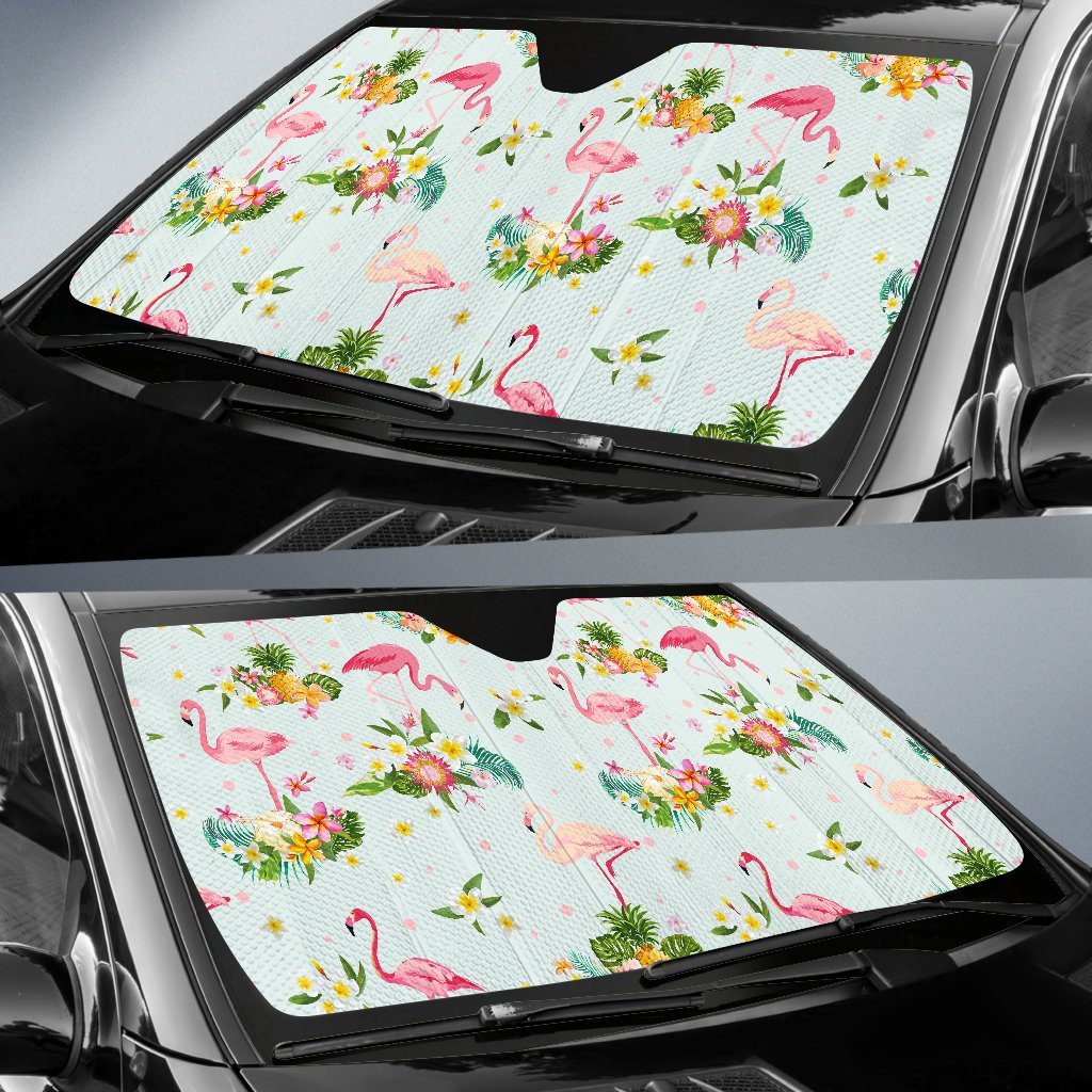 Flamingo Sweet Pattern Car Sun Shade-JorJune