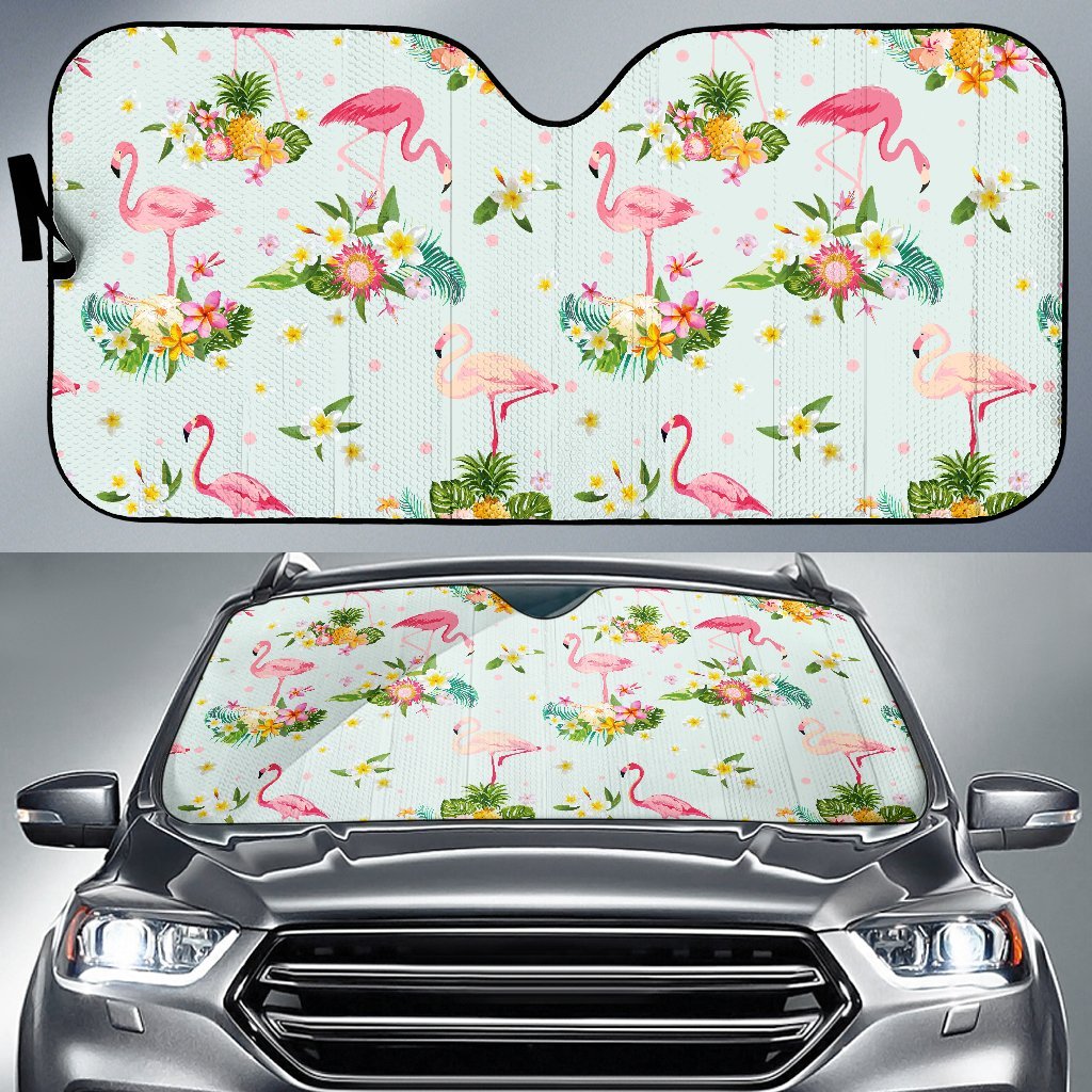Flamingo Sweet Pattern Car Sun Shade-JorJune
