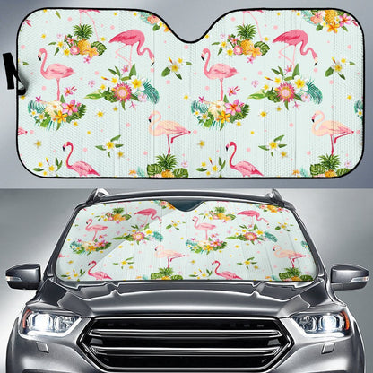Flamingo Sweet Pattern Car Sun Shade-JorJune
