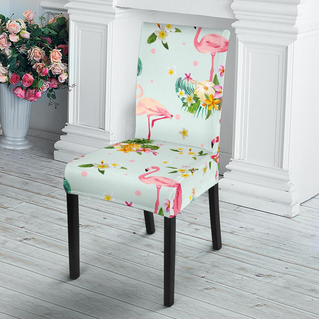 Flamingo Sweet Pattern Dining Chair Slipcover-JORJUNE.COM