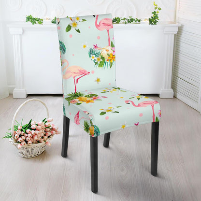 Flamingo Sweet Pattern Dining Chair Slipcover-JORJUNE.COM