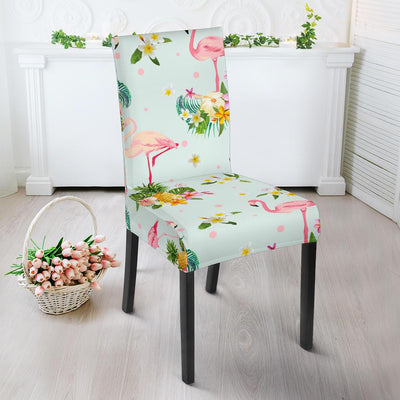 Flamingo Sweet Pattern Dining Chair Slipcover-JORJUNE.COM