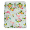 Flamingo Tropical Flower Pattern Duvet Cover Bedding Set