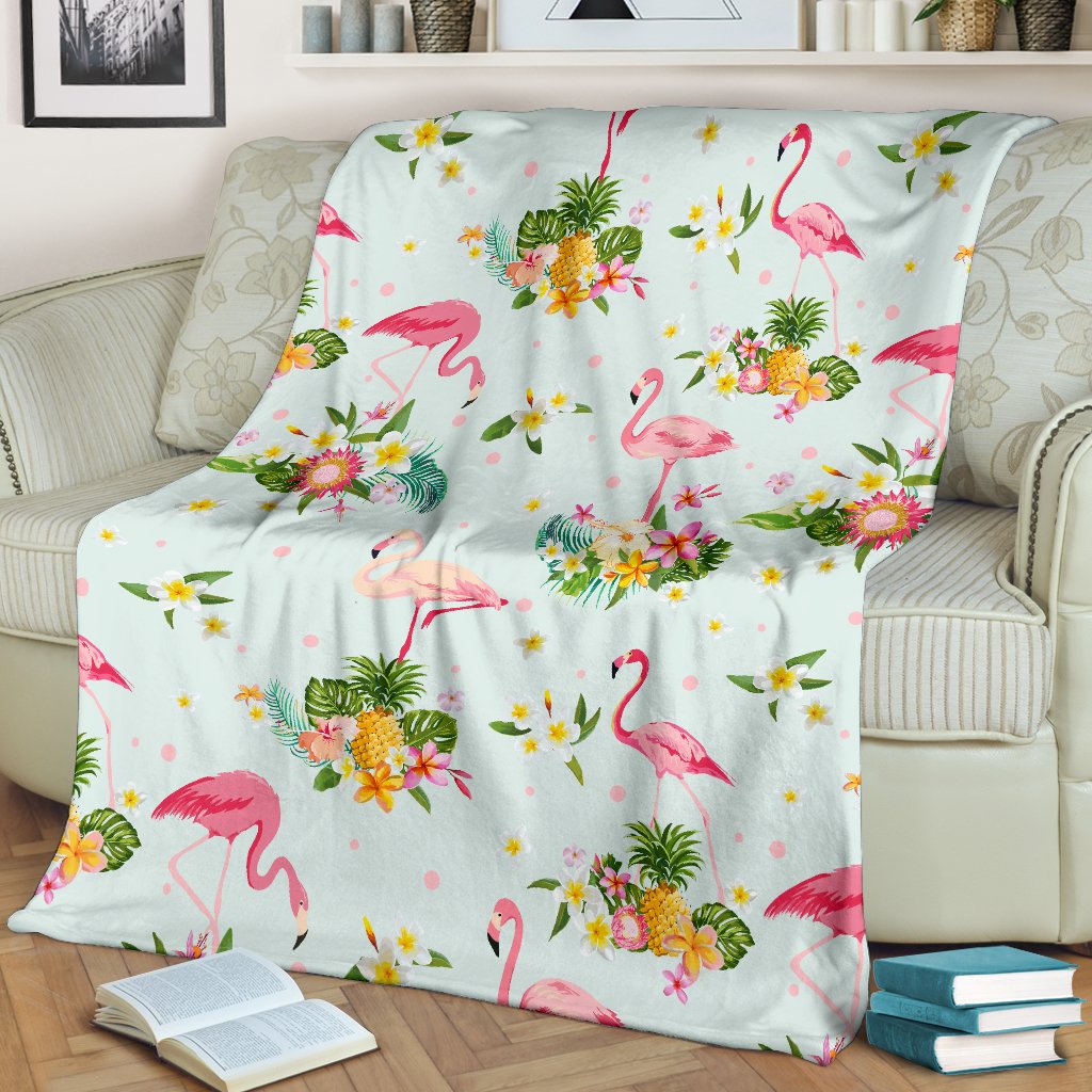 Flamingo Sweet Pattern Fleece Blanket