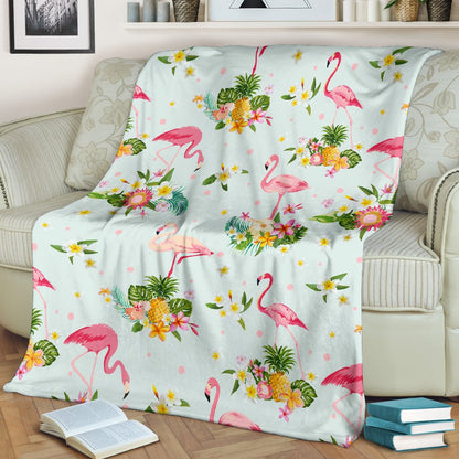 Flamingo Sweet Pattern Fleece Blanket