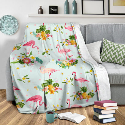 Flamingo Sweet Pattern Fleece Blanket