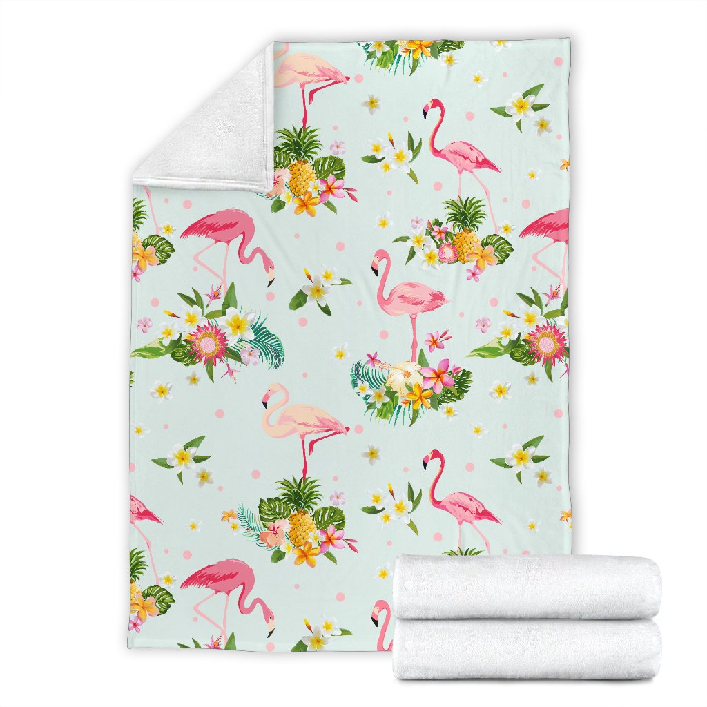 Flamingo Sweet Pattern Fleece Blanket