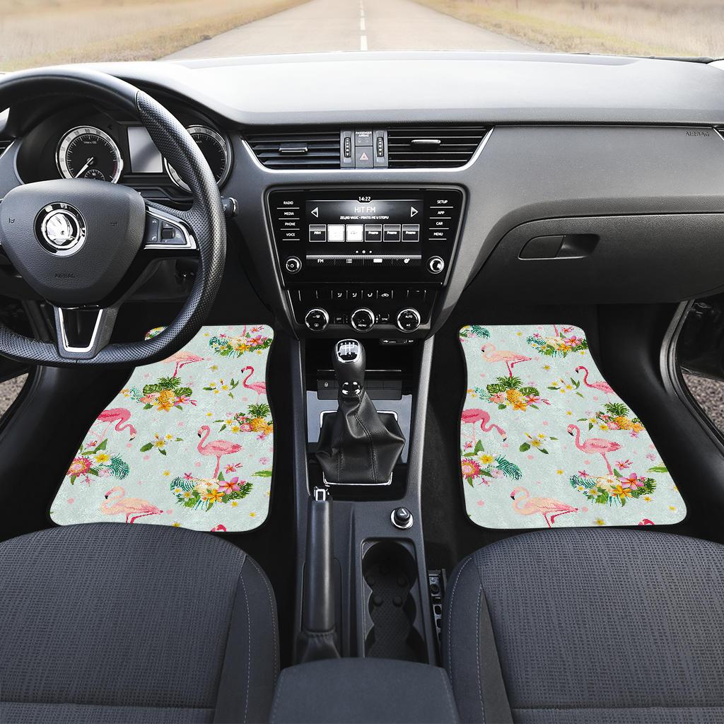 Flamingo Sweet Pattern Front and Back Car Floor Mats