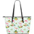 Flamingo Sweet Pattern Large Leather Tote Bag