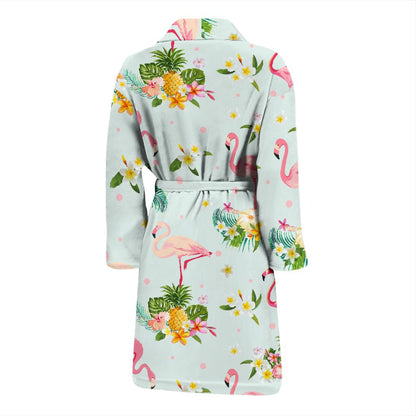 Flamingo Sweet Pattern Men Bath Robe