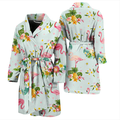Flamingo Sweet Pattern Men Bath Robe