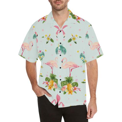 Flamingo Sweet Pattern Men Hawaiian Shirt