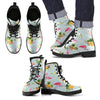 Flamingo Sweet Pattern Men Leather Boots