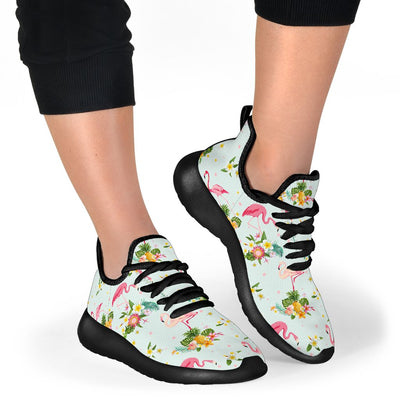 Flamingo Sweet Pattern Mesh Knit Sneakers Shoes