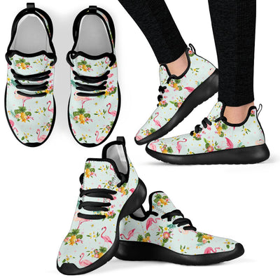 Flamingo Sweet Pattern Mesh Knit Sneakers Shoes