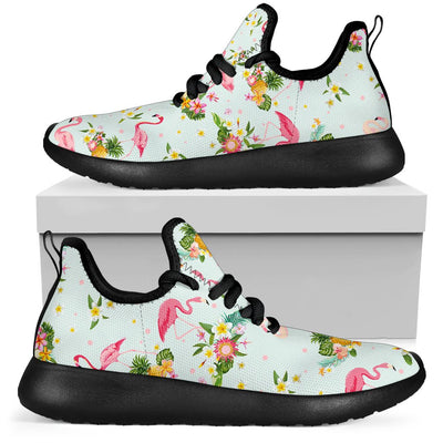 Flamingo Sweet Pattern Mesh Knit Sneakers Shoes