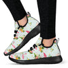 Flamingo Sweet Pattern Mesh Knit Sneakers Shoes