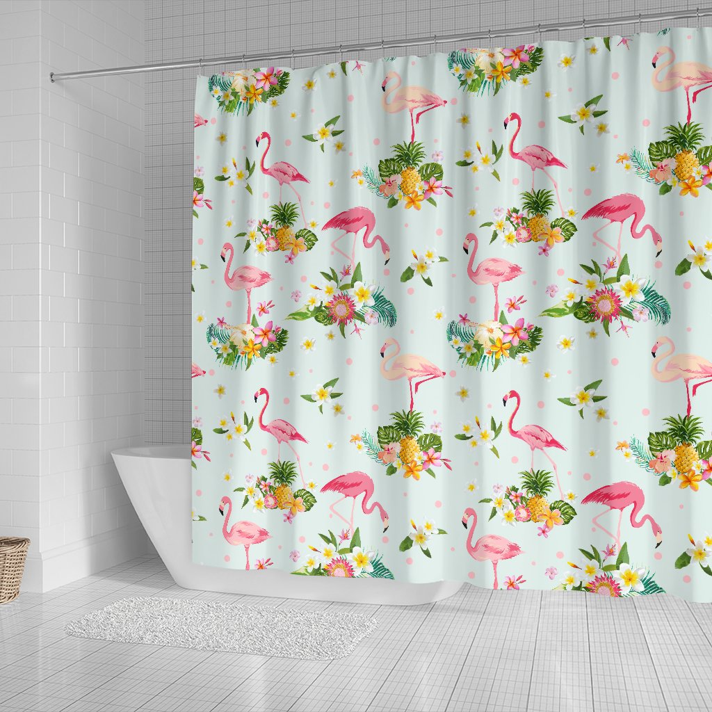 Flamingo Sweet Pattern Shower Curtain