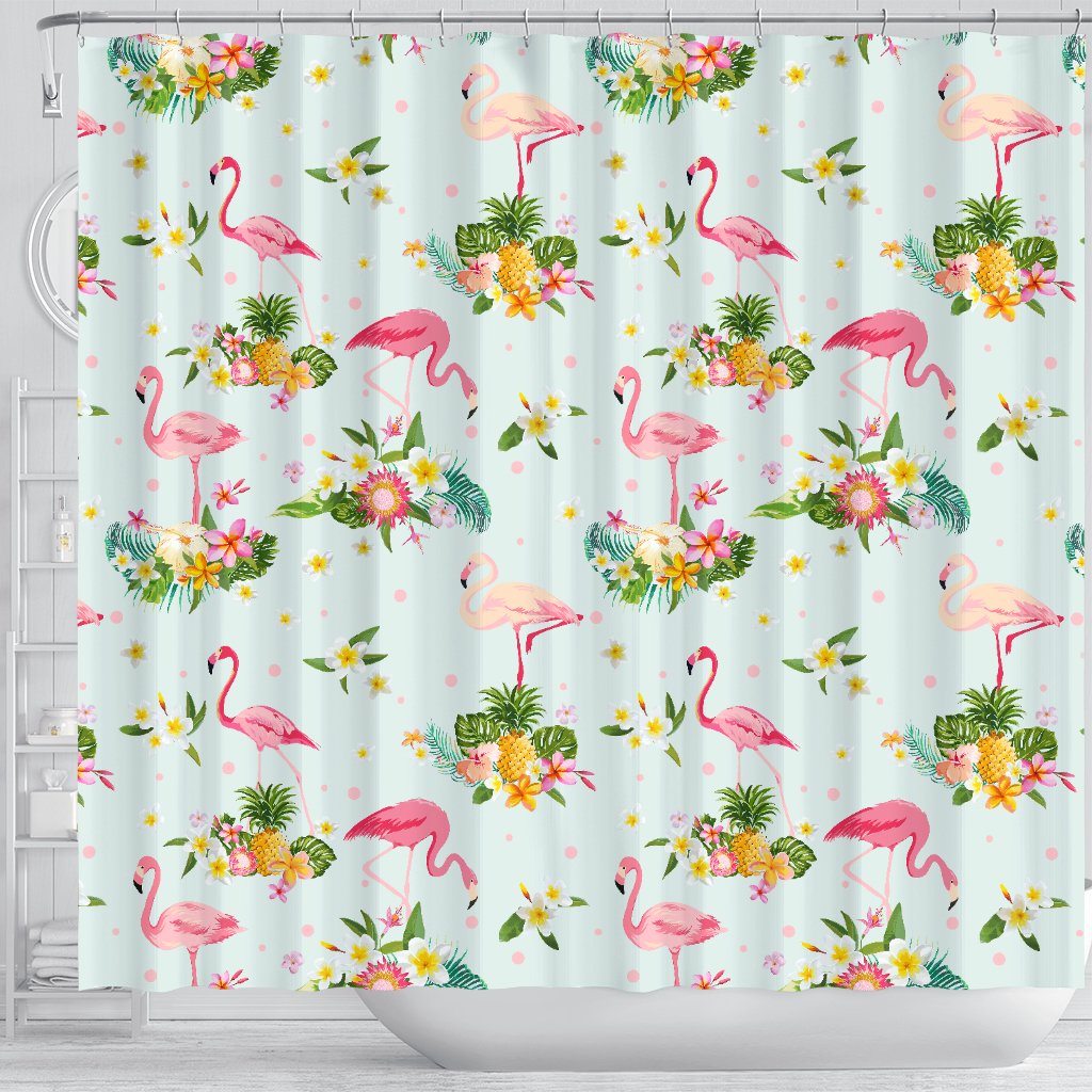 Flamingo Sweet Pattern Shower Curtain