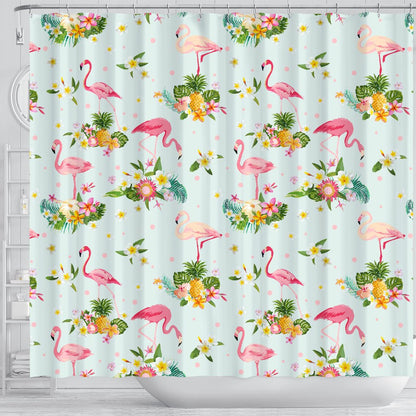 Flamingo Sweet Pattern Shower Curtain