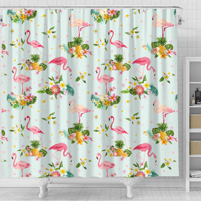 Flamingo Sweet Pattern Shower Curtain