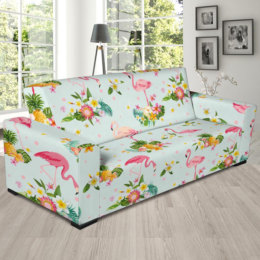 Flamingo Sweet Pattern Sofa Slipcover-JORJUNE.COM