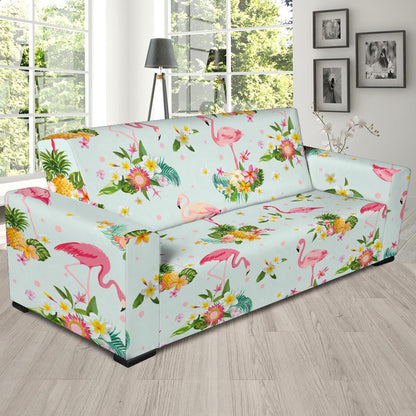 Flamingo Sweet Pattern Sofa Slipcover-JORJUNE.COM