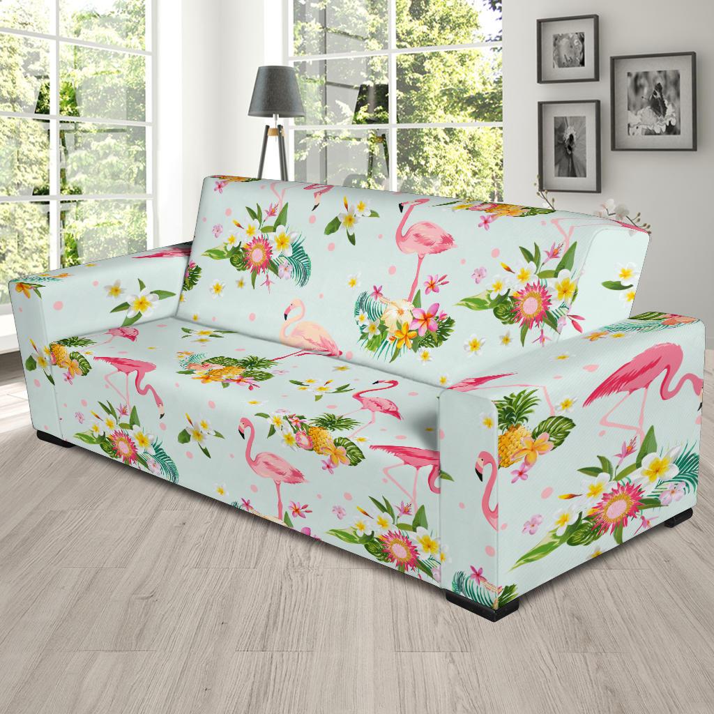 Flamingo Sweet Pattern Sofa Slipcover-JORJUNE.COM